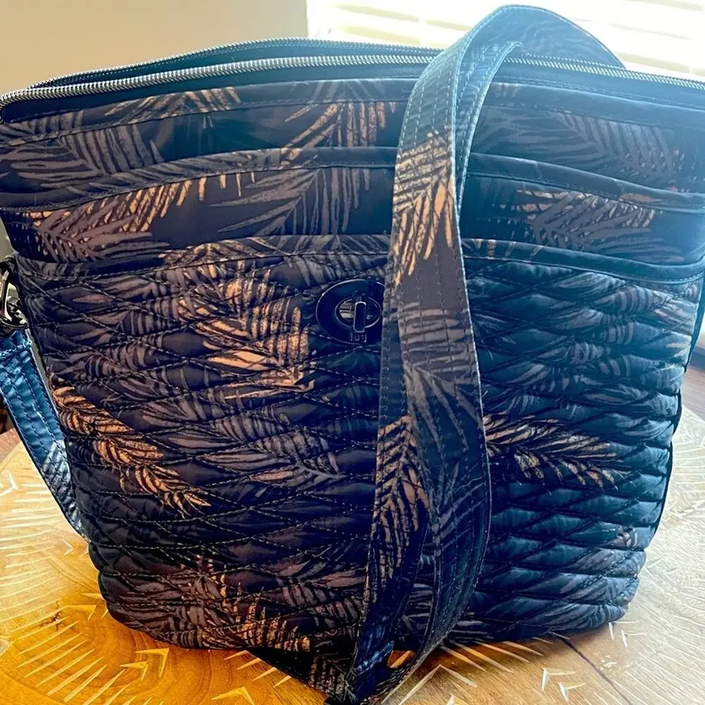 Lug Adagio Bubble Quilted Crossbody Shoulder Bag Purse-Tropical Fog